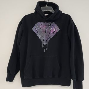 Diamond melting black purple hoodie